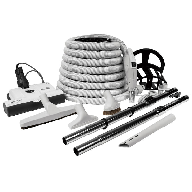 Central Vacuum Kit - 40 ft (12 m) Electrical Hose with On/Off Switch - 110V - Sebo ET1