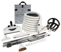 Central Vacuum Kit - 30' (9 m) Electrical Hose - Power Nozzle Wessel-Werk - Floor Brush - Dusting Brush - Upholstery Brush - Crevice Tool - 2 Telescopic Wands - Hanger for Tools and Hose - Grey