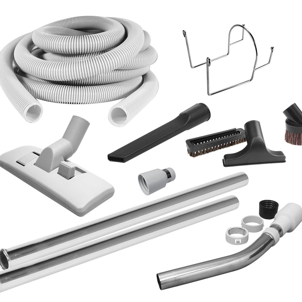 KIT CENTRAL 1 3/8'' VACUUM HOSE & ATTACHEMENT 60' GREY
