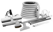 Central Vacuum Kit - 35' (10 m) Hose with On/Off Switch - Lindhaus Power Nozzle - Multiple Brushes