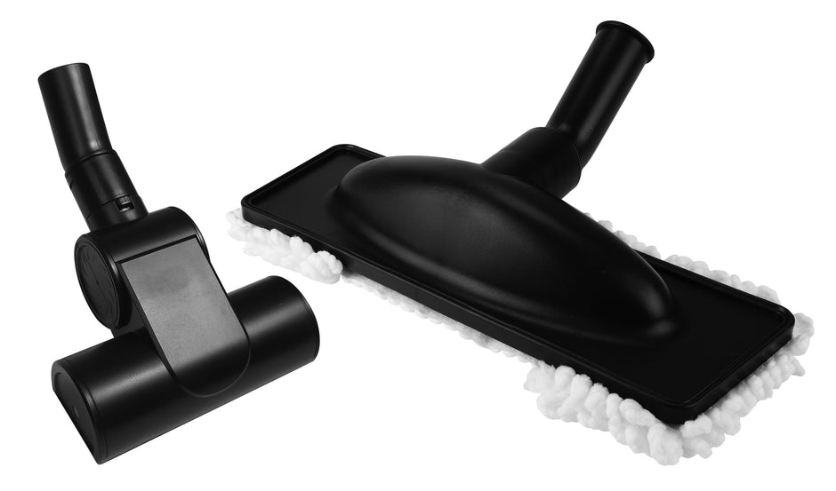 Microfiber Dust Mop - 1 1/4" (32 mm) dia - Cleaning Path 12" (30.5 cm) - Black and Lime and Mini  Air Nozzle - 6" (15.2 cm) Width - Upholstery and Stairs - Black