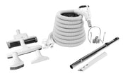 Central Vacuum Kit - 30' (9 m) Hose with On/Off Switch - Air Nozzle - Multiple Brushes