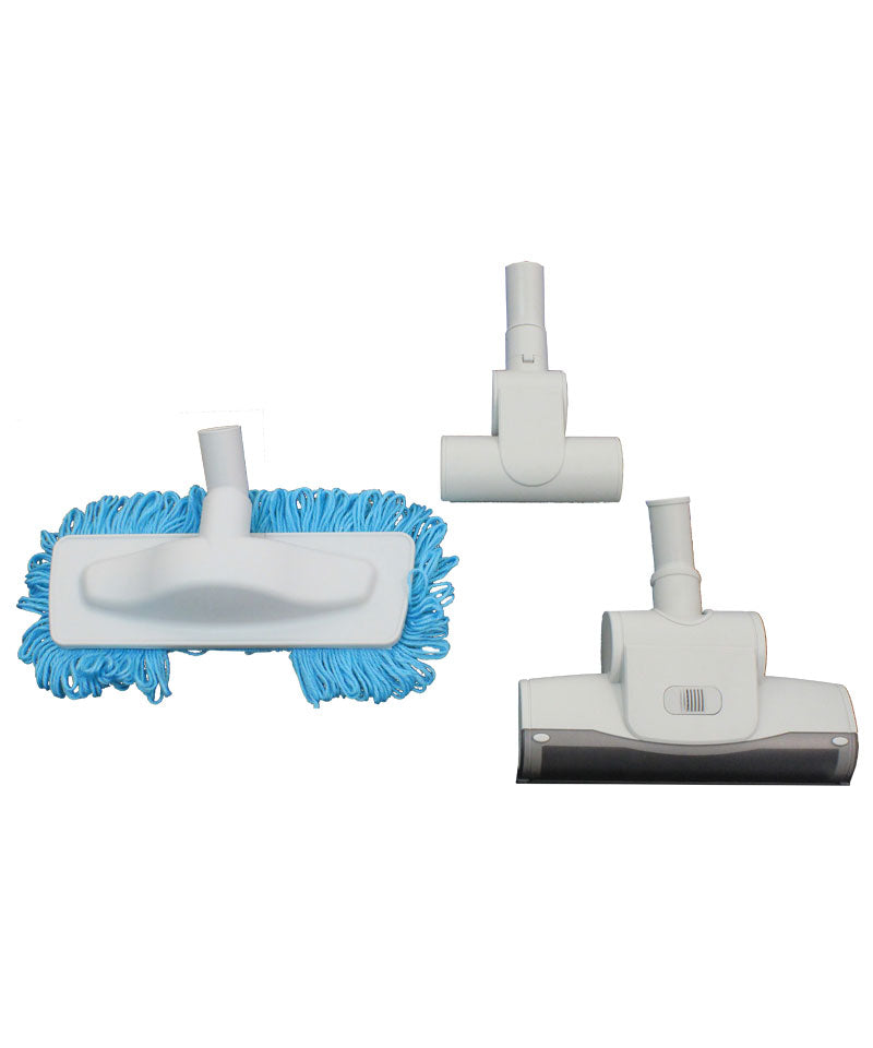 Set of 3 Brushes with 2 Air Brooms and 1 Microfibre Bush for Hard Floors - Grey