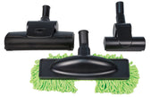 Set of 3 Brushes with 2 Air Brooms and 1 Microfibre Bush for Hard Floors - Black