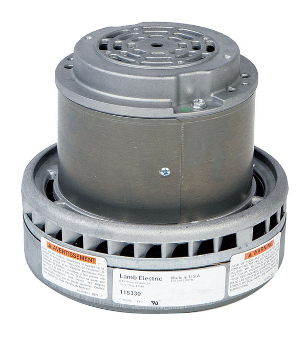 Bypass Vacuum Motor - 7.2" dia - 2 Fans - 120 V - 14.2 A - 1543 W - 399 Airwatts - 8113.4" Water Lift - 115.7 CFM - Lamb / Ametek 115330 (b)