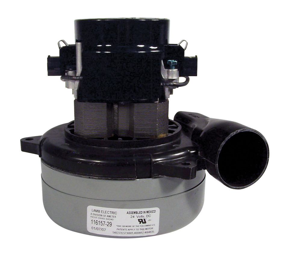 Tangential Vacuum Motor - 5.7" - 2 Fans - 24 V - Lamb / Ametek 116157-29 (S)