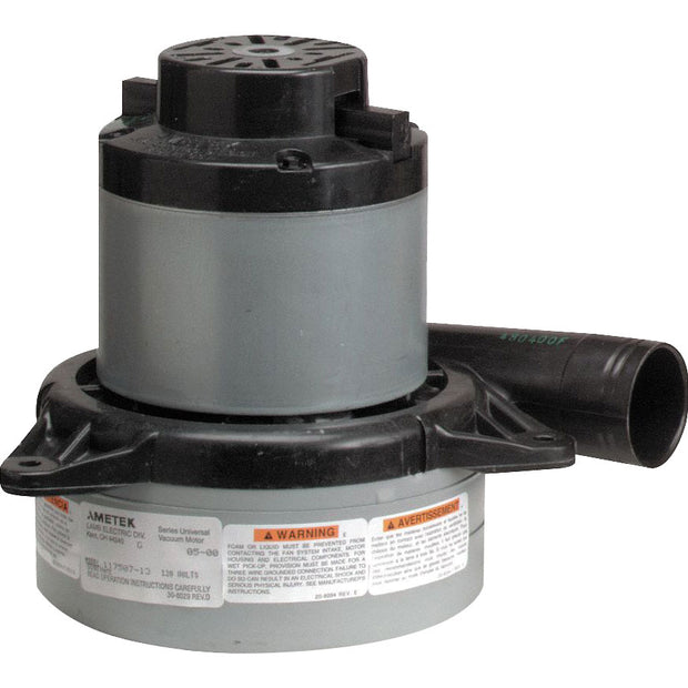 Tangential Vacuum Motor - 7.2" dia - 2 Fans - 120 V - Lamb / Ametek 117465-00 (S)