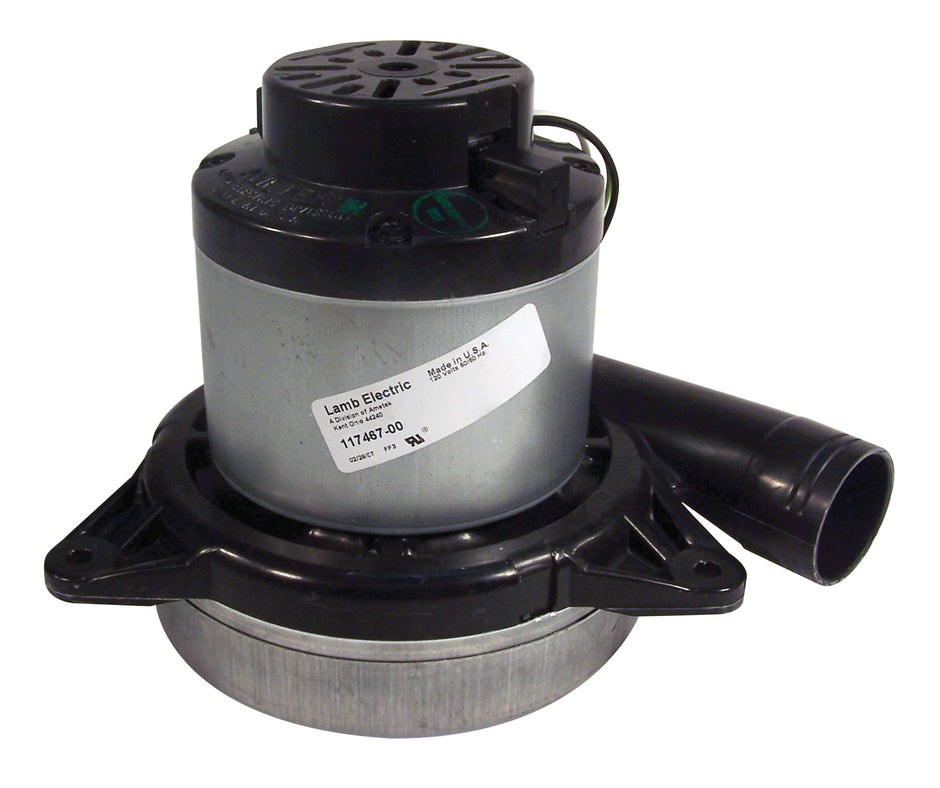 Tangential Vacuum Motor - 7.2" dia - 2 Fans - 120 V - Lamb / Ametek 117467-00 (b)