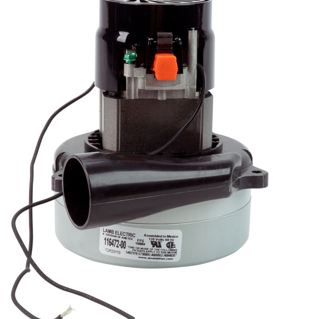 Tangential  Vacuum Motor - 5.7" dia - 2 Fans - 120 V - 11.7 A - 1365 W - 404 Airwatts - 106.7"  Water Lift - 112 CFM - Lamb / Ametek 116472-00 (B)