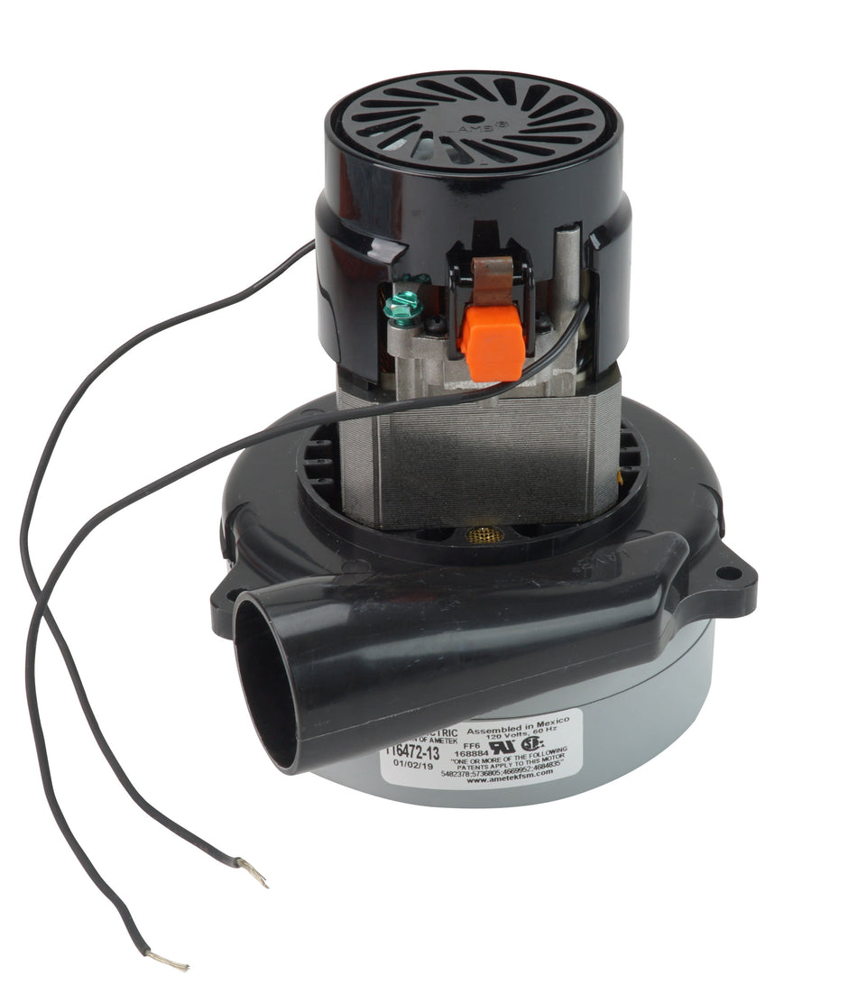 Tangential Vacuum Motor - 5.7" dia - 2 Fans - 120V - Epoxy Paint - Lamb / Ametek 116472-13 (S) **