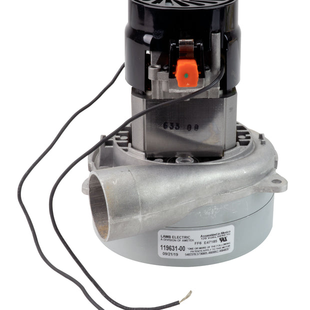 Tangential Vacuum Motor - 5.7" dia - 2 Fans - 120 V - 14.4 A - 1659 W - 515 Airwatts - 128" Water Lift - 114.5 CFM - Lamb / Ametek 040073
