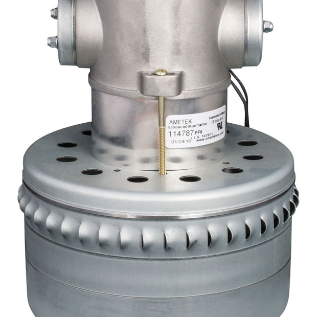 Bypass Vacuum Motor - 7.5" dia - 3 Fans - 120 V - 11.3 A - 1205 W - 359 Airwatts - 88.1"  Water Lift - 126.4 CFM - Lamb / Ametek 114787