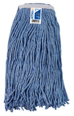 Synthetic String Mop Replacement Head - Very Small (12 oz / 340 g) - with Narrow Strips and Looped End - Blue - Attax Â® Pro