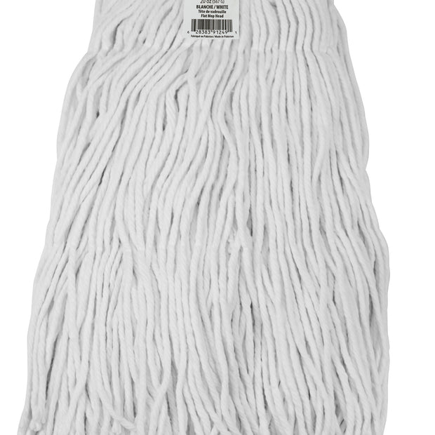 Synthetic String Mop Replacement Head - Medium (20 oz / 567 g) - White