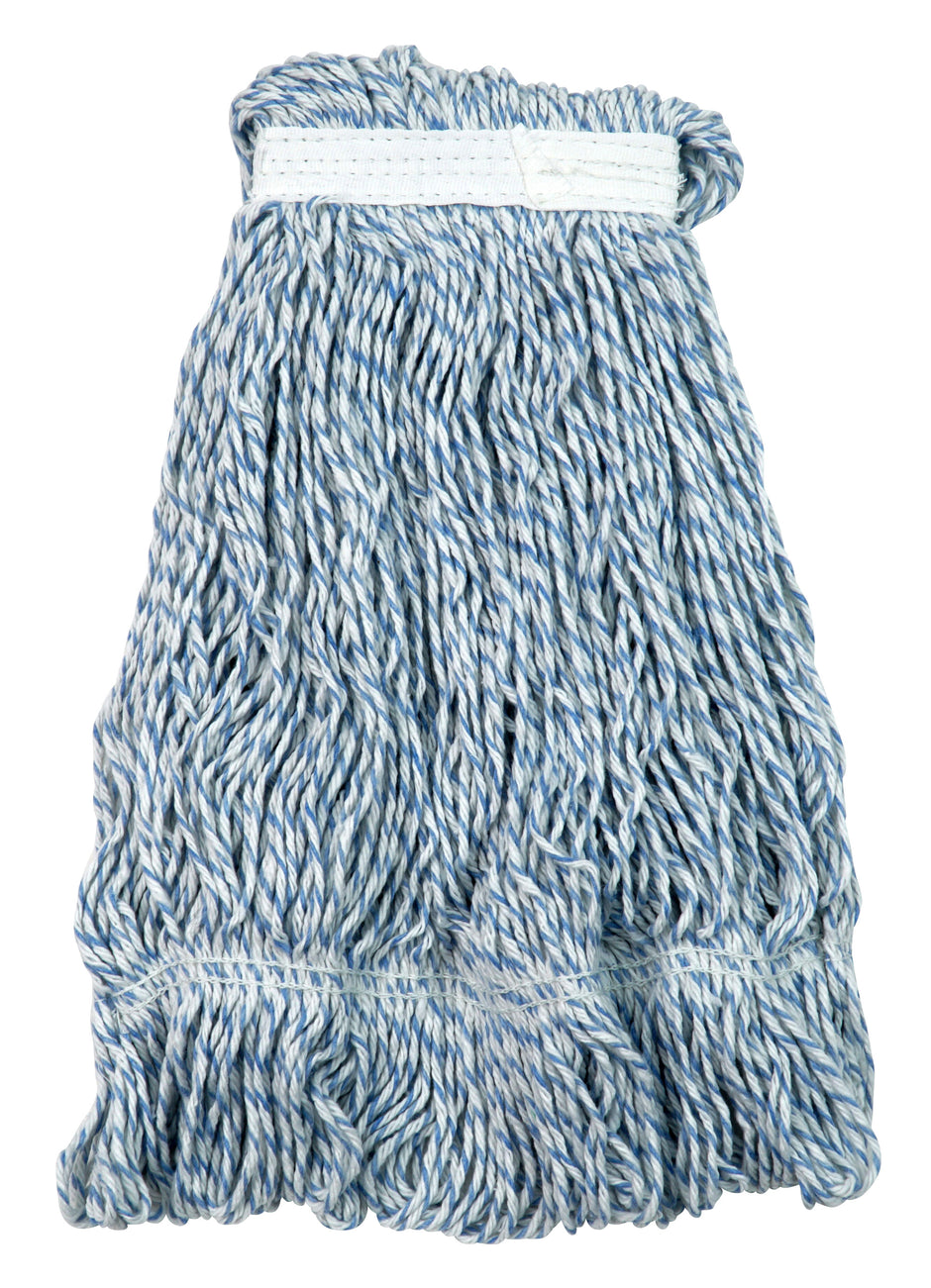 String Mop Replacement Head - Large (24 oz / 680 g) - For Waxing - With Narrow Bands and Fine Strings - White & Blue - Select FCIS24