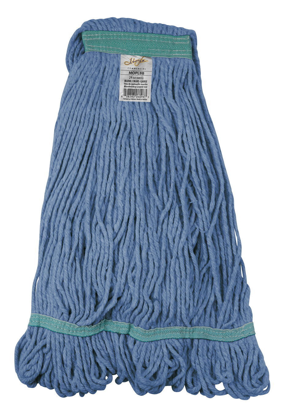 Synthetic Wet Mop 24oz Replacement Head - with Narrow Strips and Looped End - Blue
