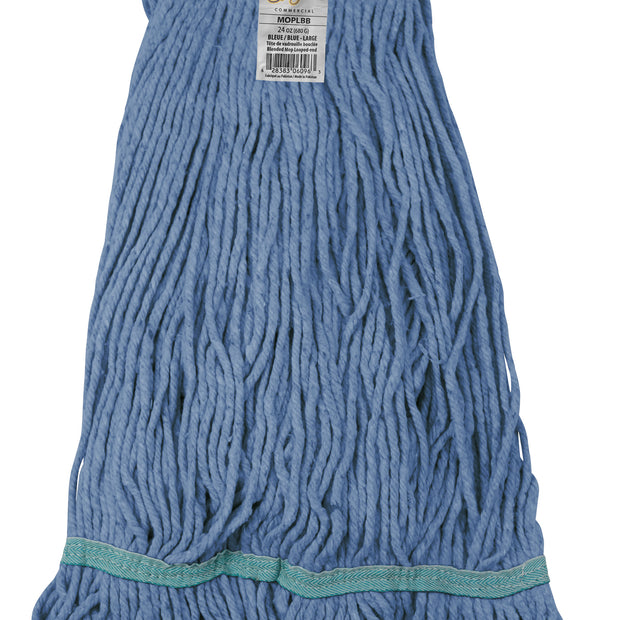 Synthetic Wet Mop 24oz Replacement Head - with Narrow Strips and Looped End - Blue