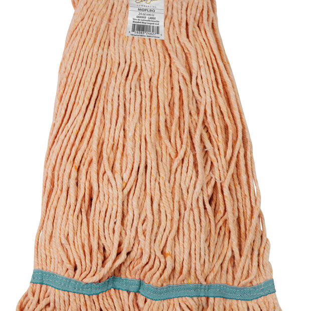 Synthetic Wet Mop 24oz Replacement Head - with Narrow Strips and Looped End - Orange - Large