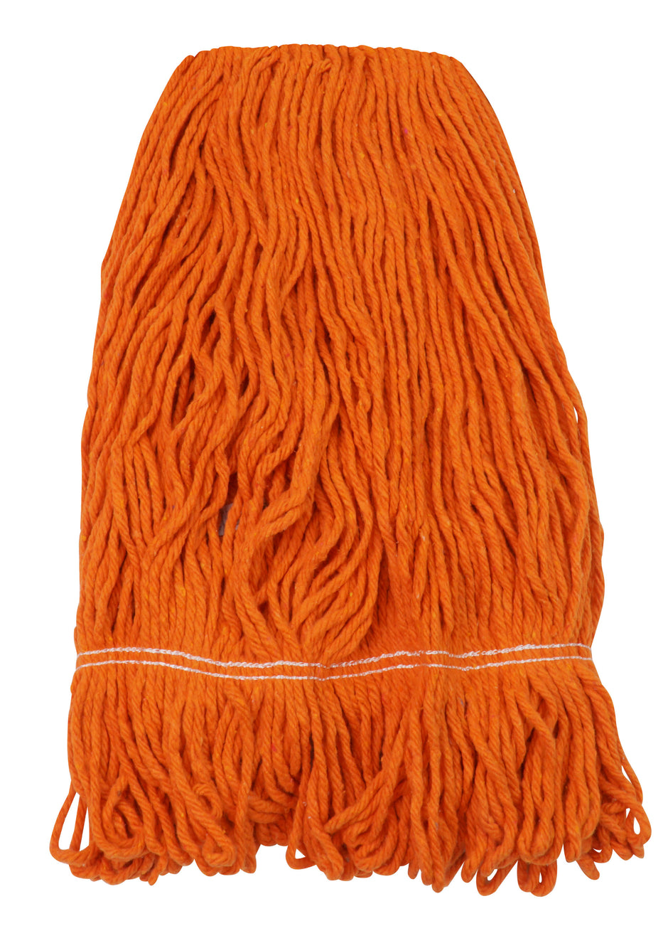 Synthetic String Mop Replacement Head - Large (24 oz / 680 g) - Orange - Globe 3092O