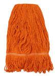 Synthetic String Mop Replacement Head - Large (24 oz / 680 g) - Orange - Globe 3092O