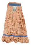 Synthetic Mop Replacement Head - with Narrow Strips and Looped End- 16 oz (450 g) - Orange