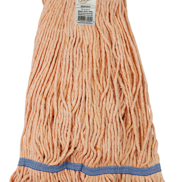 Synthetic Mop Replacement Head - with Narrow Strips and Looped End- 16 oz (450 g) - Orange