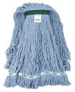 Synthetic String Mop Replacement Head - Extra Large (32 oz/ 907 g) - with Narrow Strips and Looped End - Blue - Globe 3832