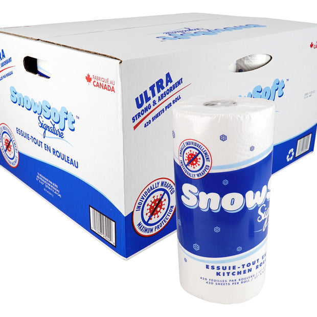 Paper Towel Snow Soft Signature - 2-ply - Box of 12 Rolls of 420 Sheets - 11'' x 4,5'' - 1X420SS