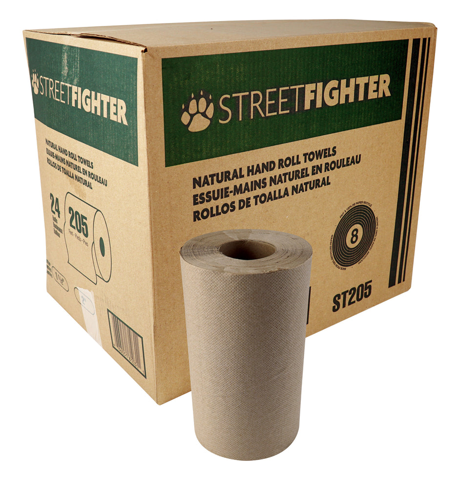 Hand Paper Towel - Roll of 205' (62,48 m) - Box of 24 Rolls - Brown - ST2052