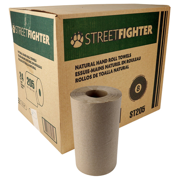Hand Paper Towel - Roll of 205' (62,48 m) - Box of 24 Rolls - Brown - ST2052