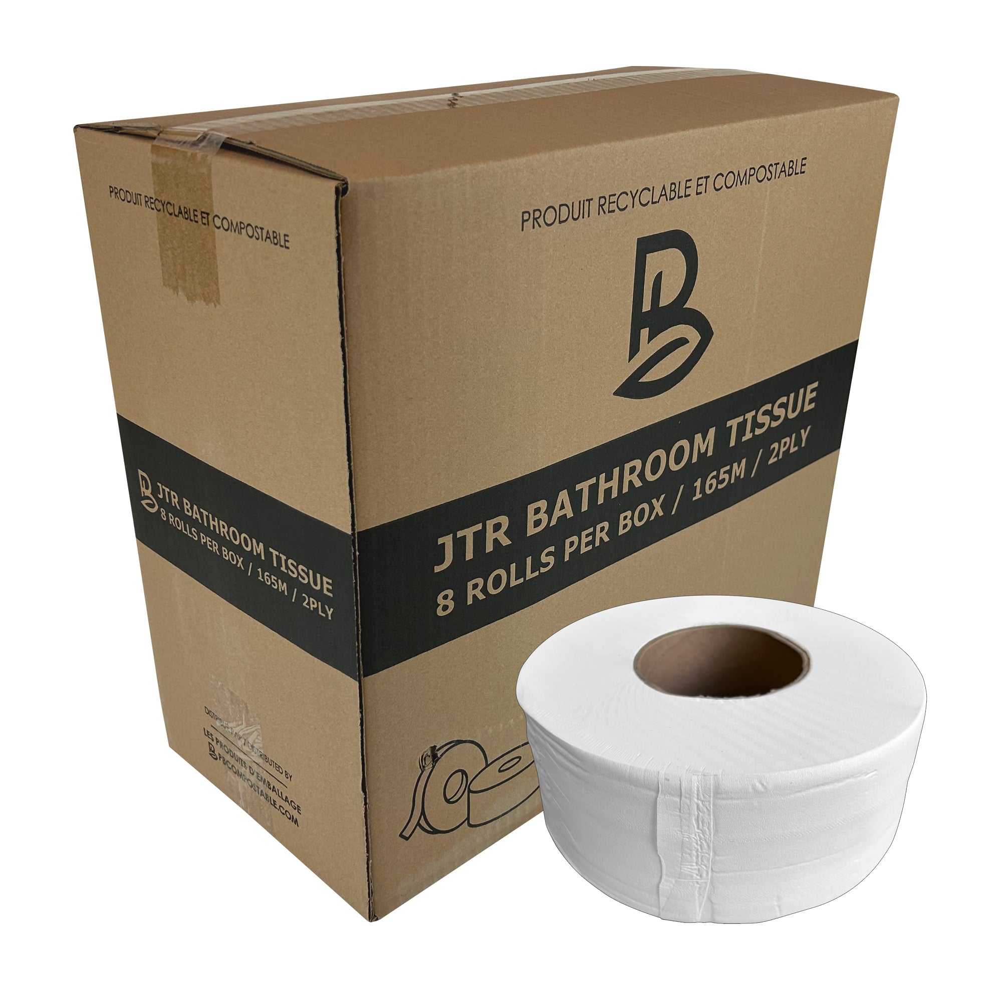 2-Ply Toilet Paper - Pack of 8 Rolls - 3.3