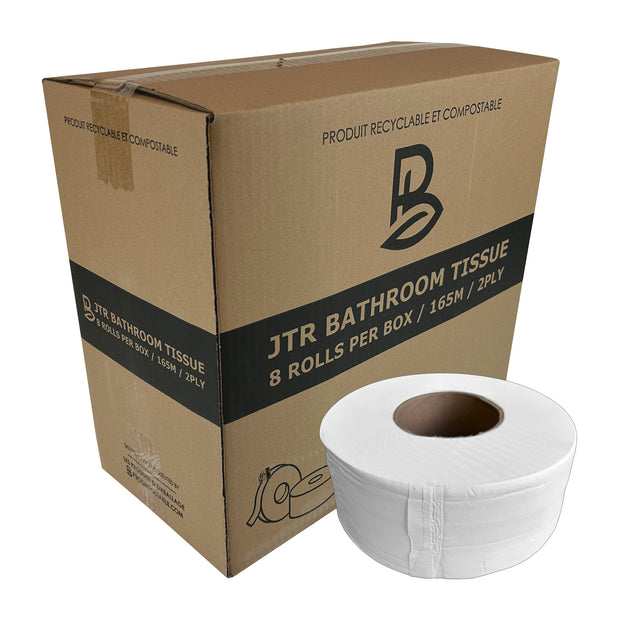 2-Ply Toilet Paper - Pack of 8 Rolls - 3.3" - 541 pi (165 m)