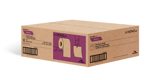 Paper Hand Towel - 7.8" (19.8 cm) - Width - Roll of 425' (129.5 m) - Box of 12 Rolls - White - Cascades Pro H040
