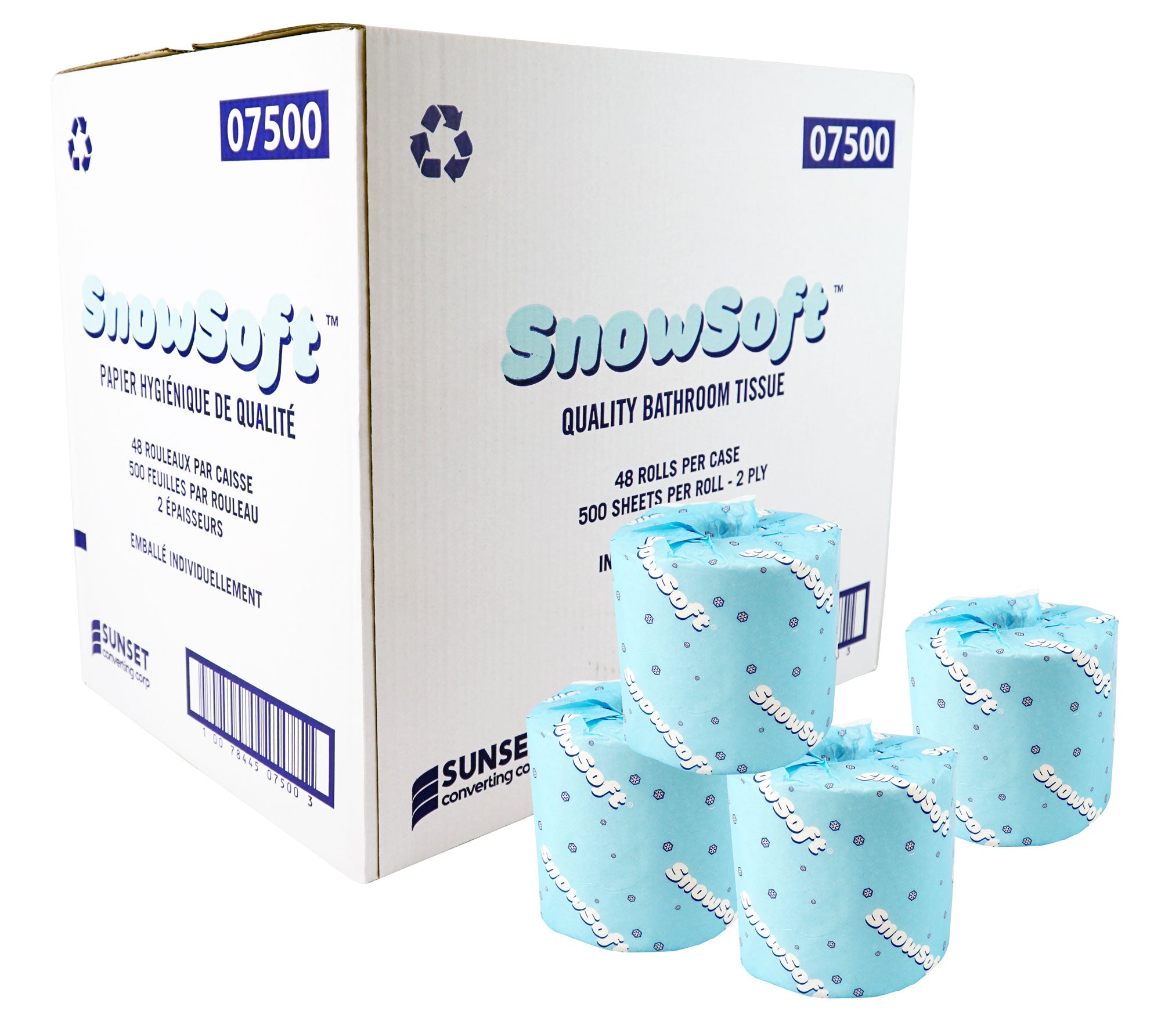 Virgin Bathroom Tissue - 2-Ply - Box of 48 Rolls of 500 Sheets - 4.25