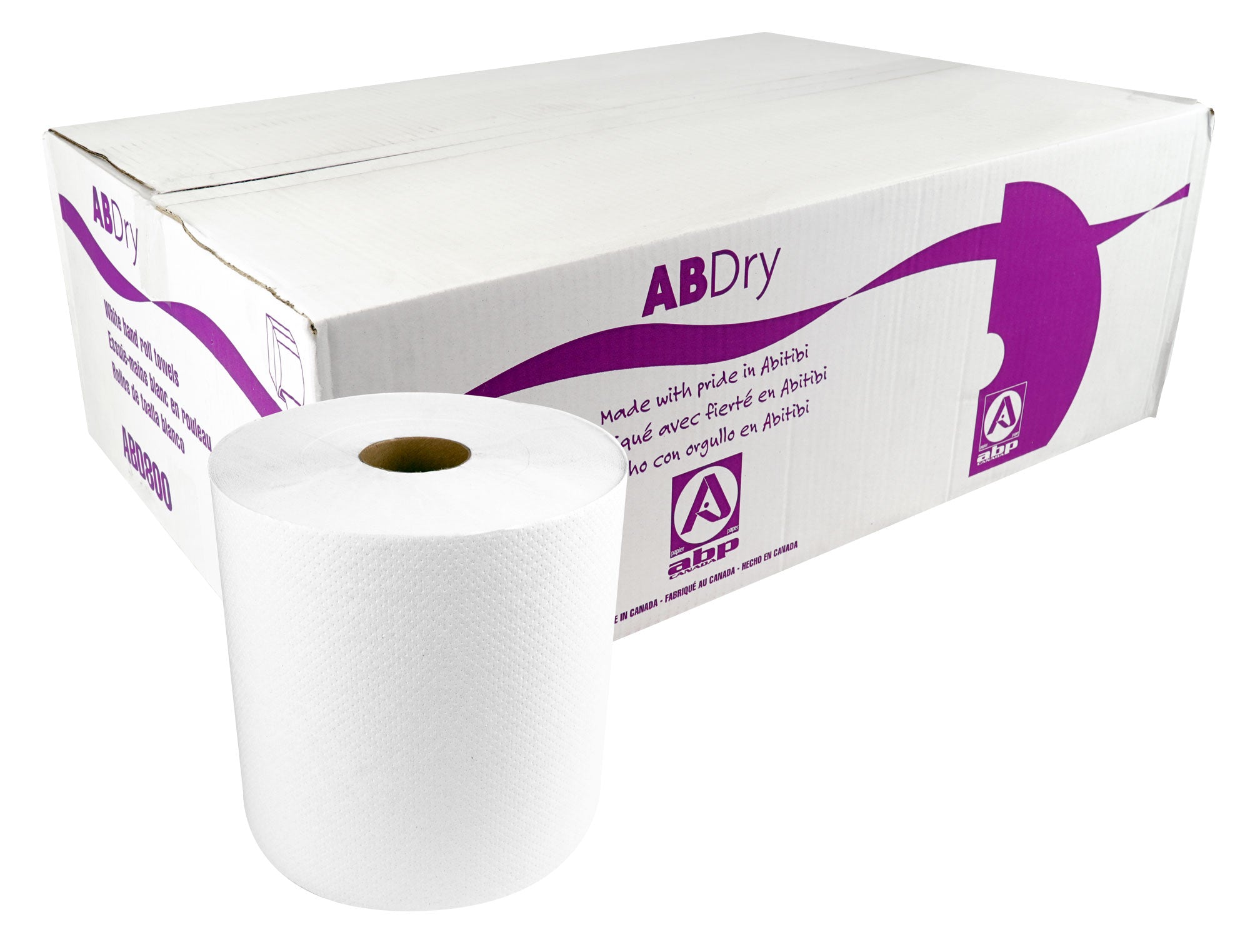 Paper Hand Towel - Roll of 800' (243.8 m) - Box of 6 Rolls - White - StreetFighter ABD8002