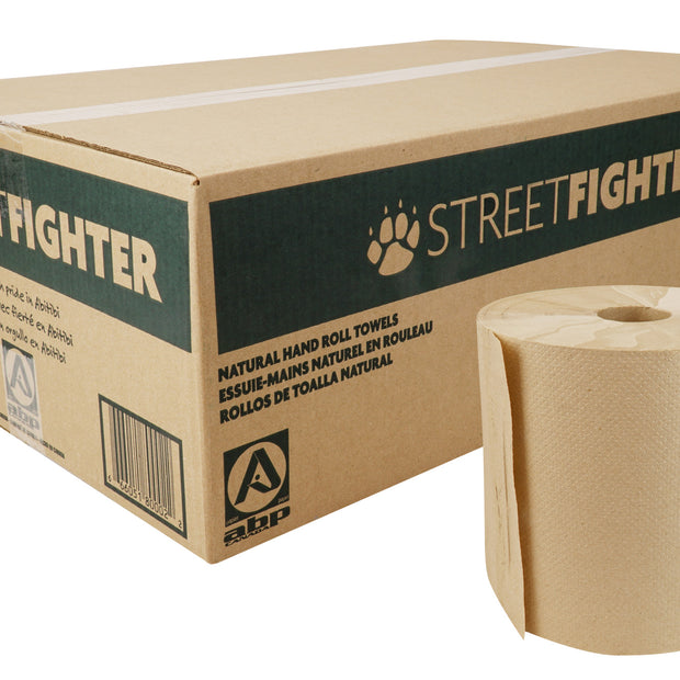Paper Hand Towel - Roll of 800' (243.8 m) - Box of 6 Rolls - Brown - StreetFighter ST8002