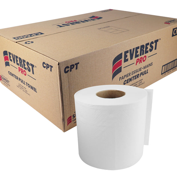 **sub*Central Pull Hand Paper Towel - 2-ply - 7,8" (20 cm) Width - 600 Sheets - 8 Rolls per Box - White - SUNSET Everest Pro CP600