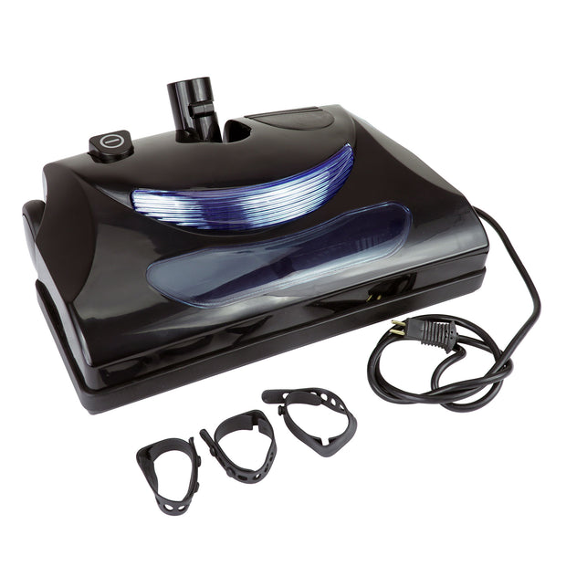 Power Nozzle - 12" (30.5 cm) Width - Black - Flat Belt - Headlight - Metal Roller Brush - Replacable Hair Strip - Johnny Vac PN11FBK