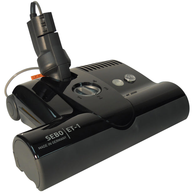 Power Nozzle - 12" (30.5 cm) Width - Adjustable Height - Black - Geared Belt - Plastic Roller Brush - Sebo ET-1F2 BLACK