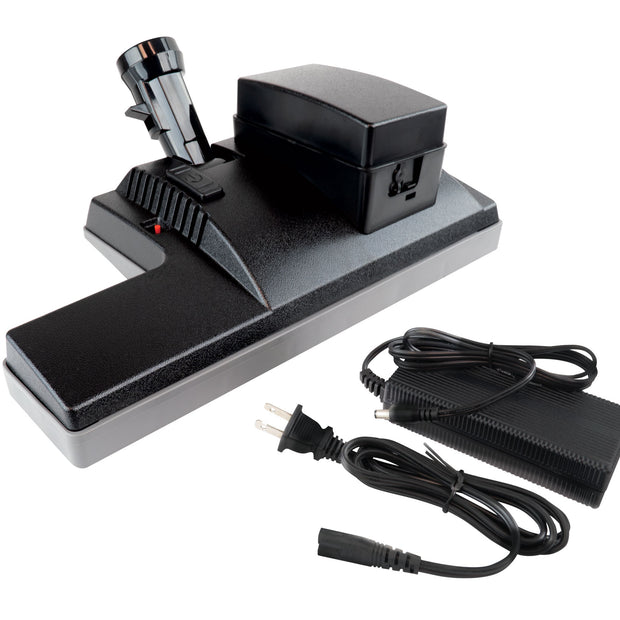 Power Nozzle - 12" (30.5 cm) Width - Black - V-Shaped Belt - Wireless with Charger - Wood Roller Brush - Perfect PN1BBK