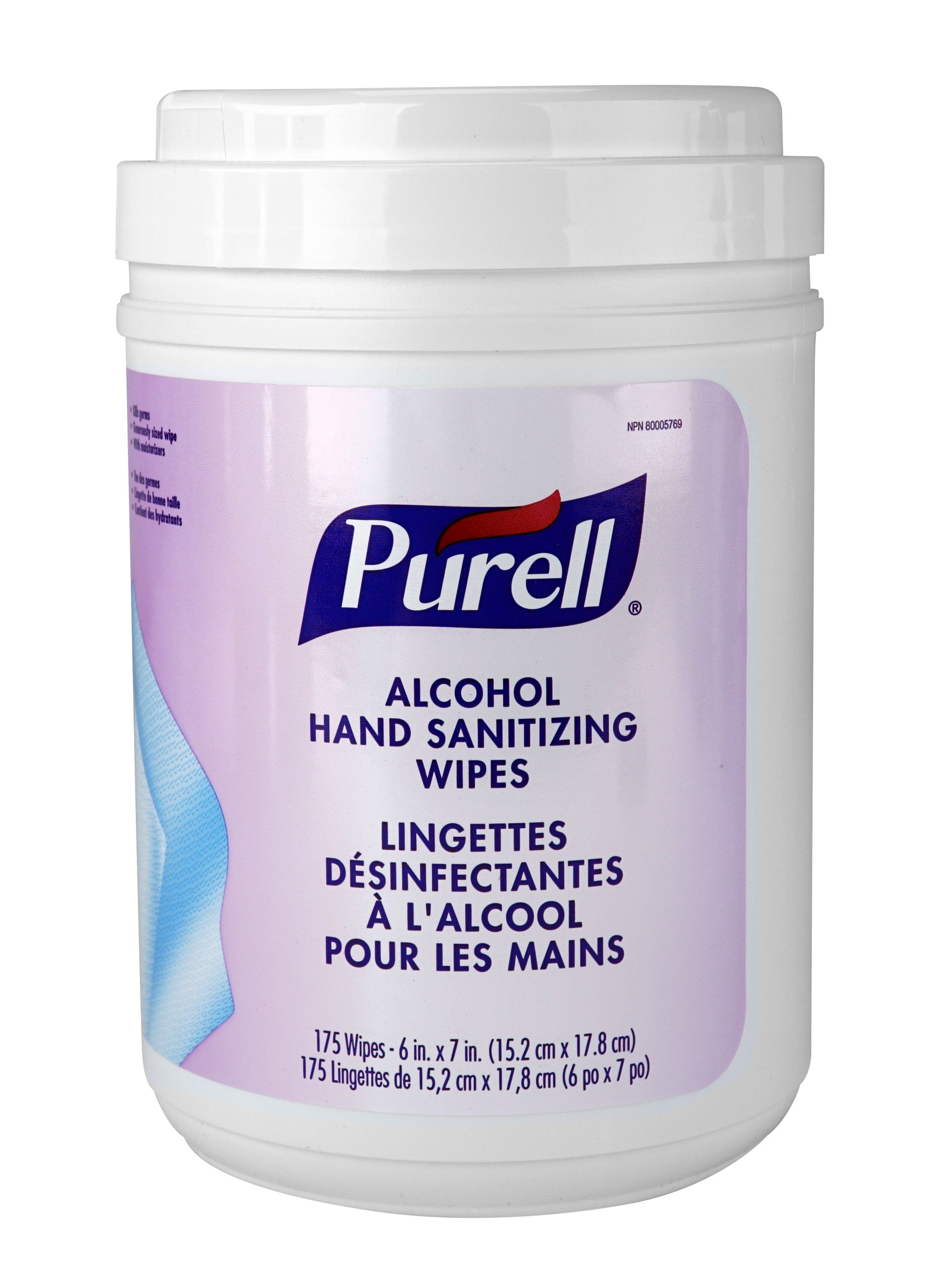 Hand Sanitizing Wipes - Purell - Ethyl Alcohol 62% - Fragrance-Free - 175 Wipes per Dispenser - Products for use against coronavirus (COVID-19)