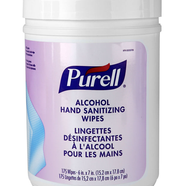 Hand Sanitizing Wipes - Purell - Ethyl Alcohol 62% - Fragrance-Free - 175 Wipes per Dispenser - Products for use against coronavirus (COVID-19)