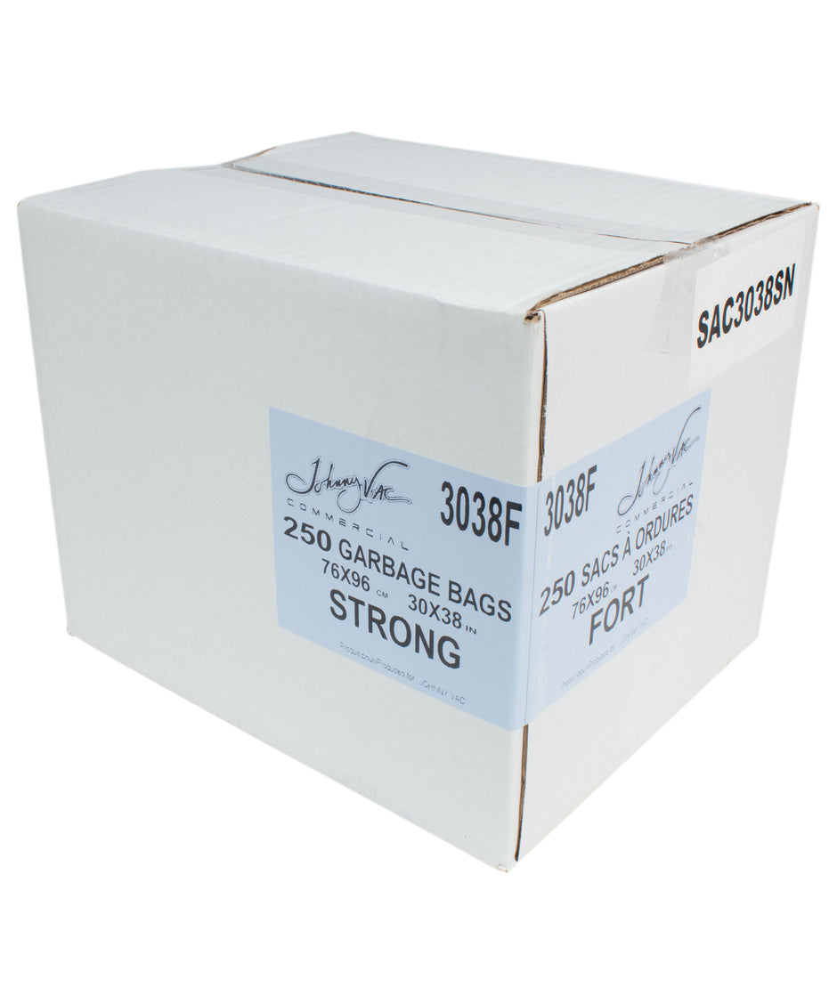 Commercial Garbage / Trash Bags - Strong - 30" X 38" (76.2 cm x 96.5 cm) - Black - Box of 250