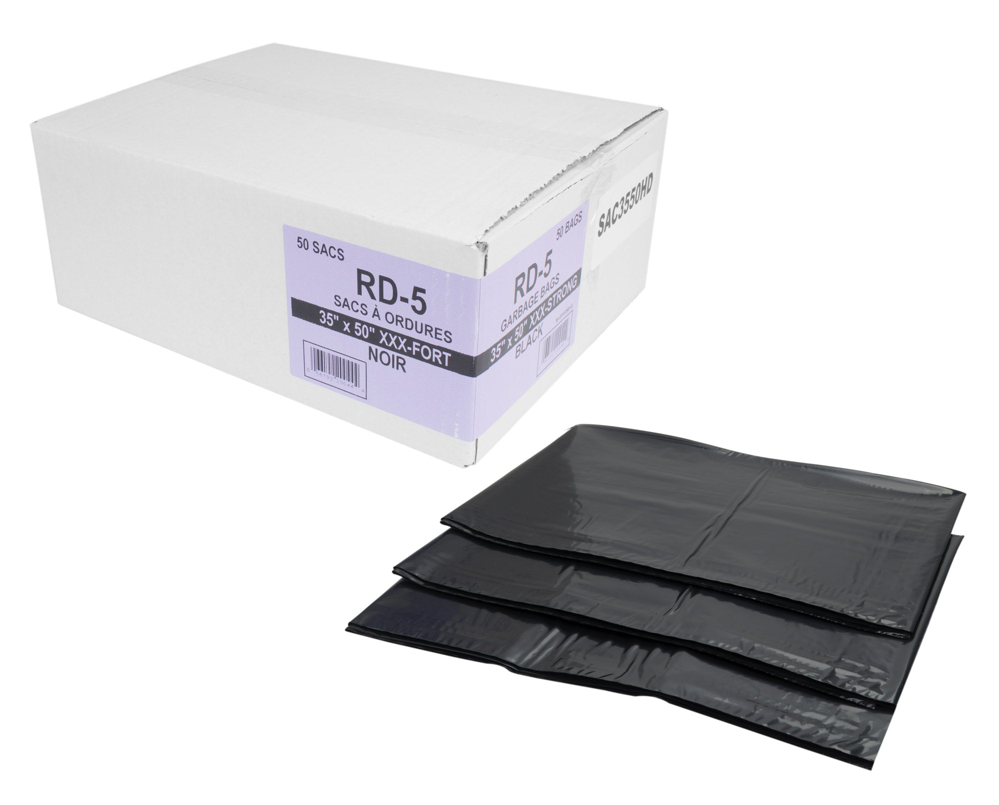 Commercial Garbage / Trash Bags - Extra X 3 Strong for Construction - 35