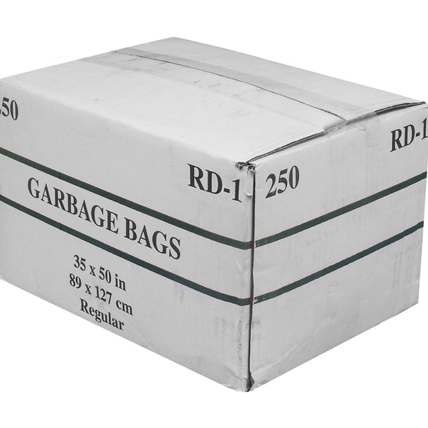 Commercial Garbage / Trash Bags - Regular - 35" x 50" (88.9 cm x 127 cm) - Black - Box of 250
