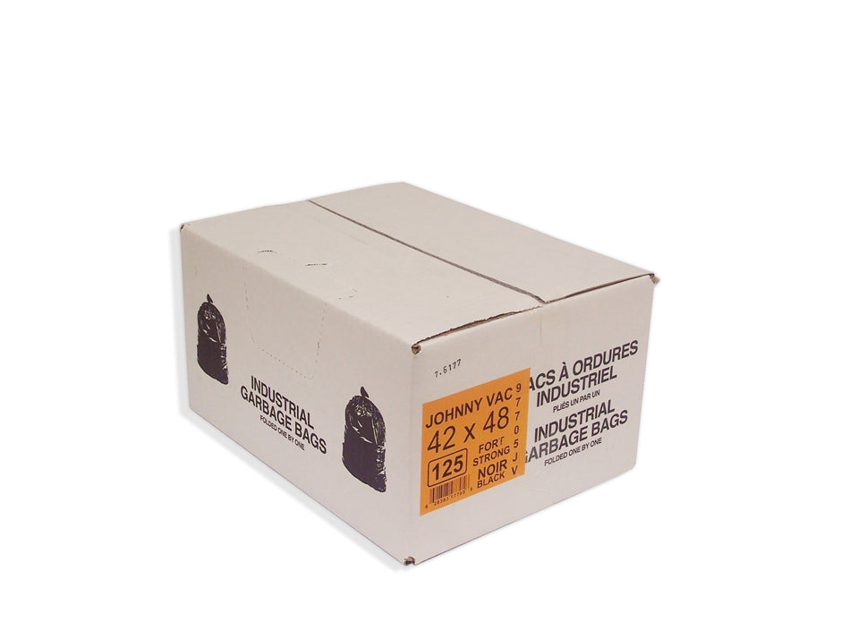 Commercial Garbage / Trash Bags - Strong - 42" x 48" (106.6 cm x 121.9 cm) - Black - Box of 100