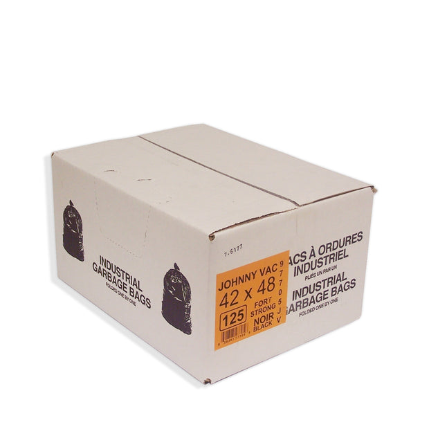 Commercial Garbage / Trash Bags - Strong - 42" x 48" (106.6 cm x 121.9 cm) - Black - Box of 100
