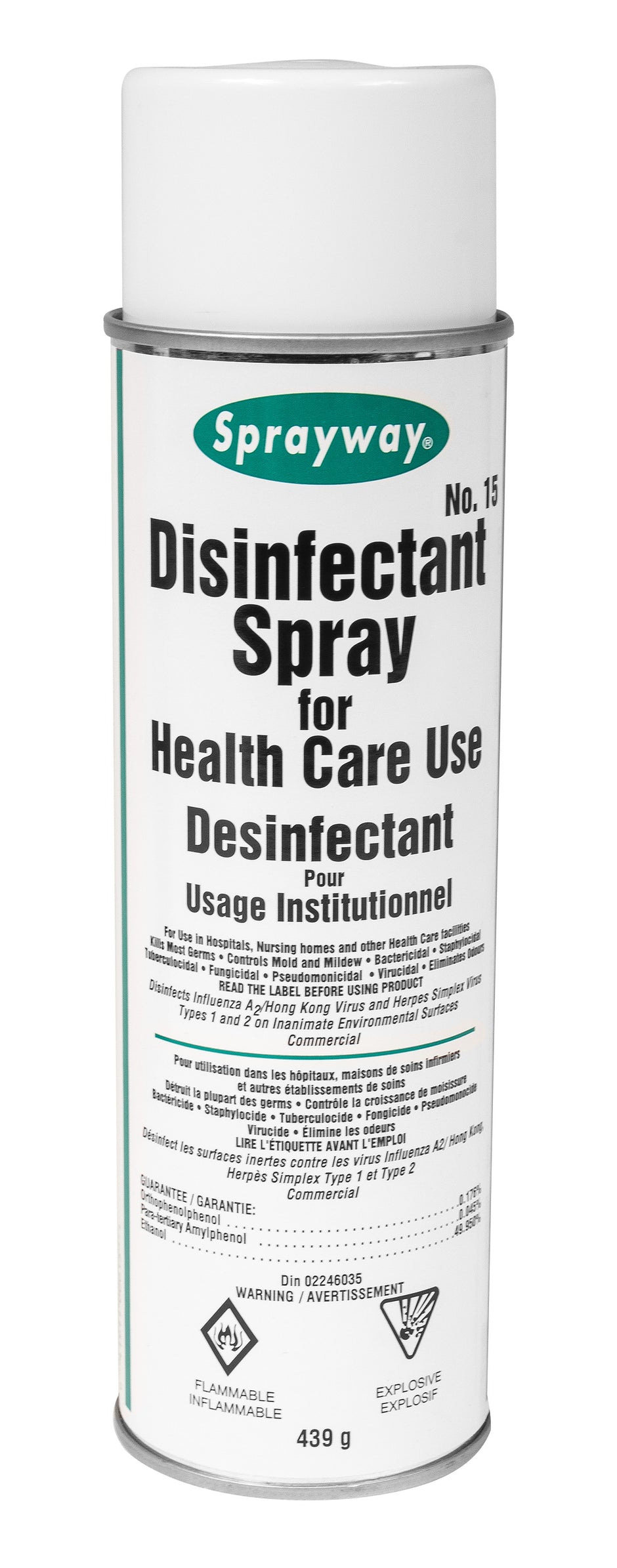 Spray Disinfectant - 15.5 oz (439 g) - Sprayway SW015DIN - Product for use against coronavirus (Covid-19)