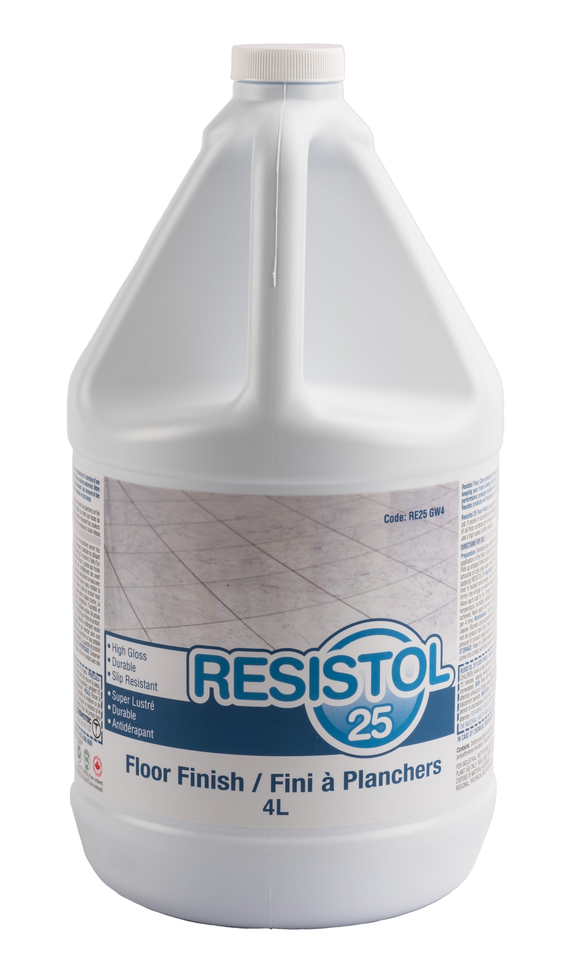 Floor Finish - High Gloss - Durable - Slip Resistant - 1.06 gal (4 L) - Resistol 18 RE25 GW4