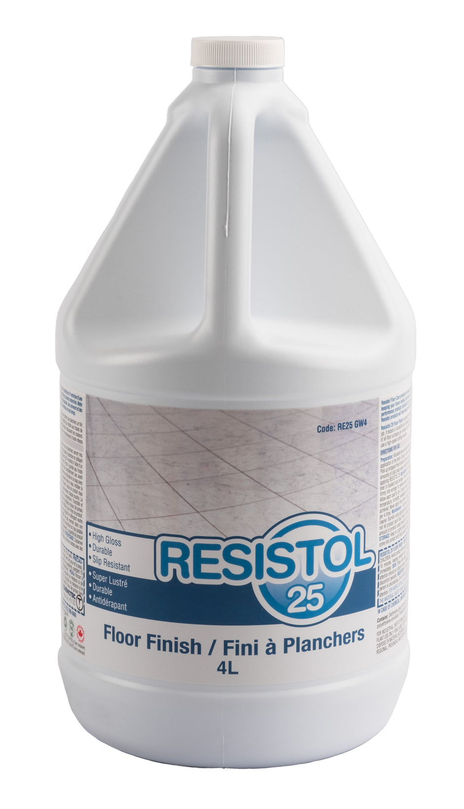 Floor Finish - High Gloss - Durable - Slip Resistant - 1.06 gal (4 L) - Resistol 18 RE25 GW4